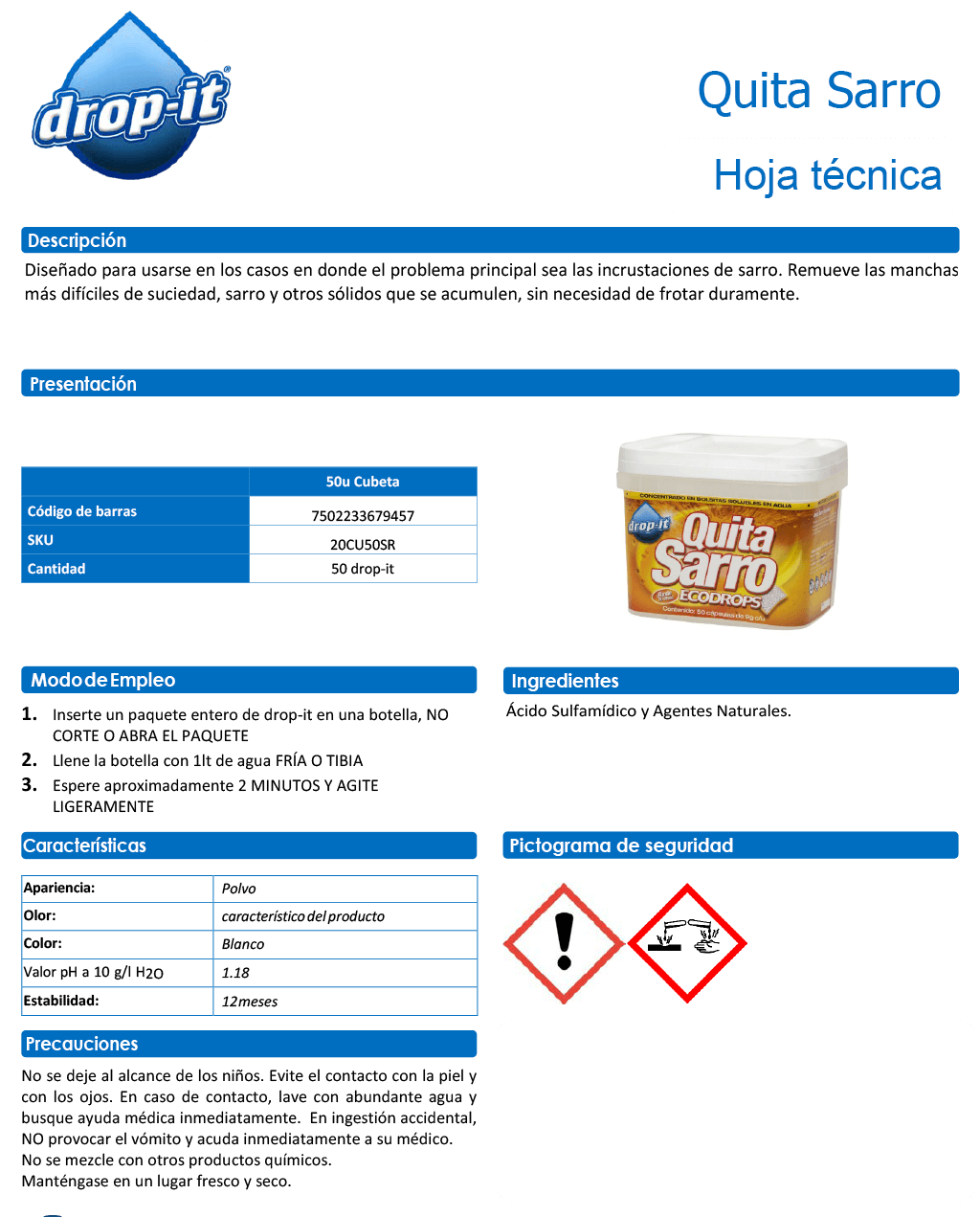 Sarricida Especial Quita Sarro Dropit Dropit